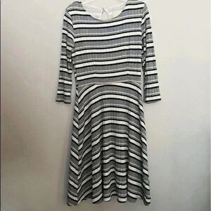 ModCloth striped midi‎ dress small